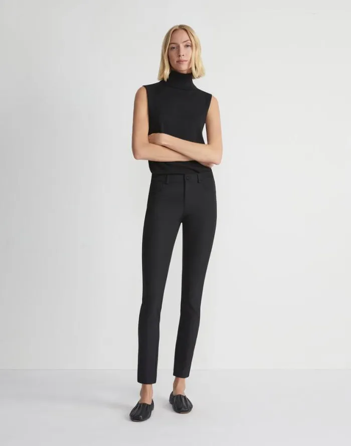 Lafayette 148 New York Acclaimed Stretch Mercer Pant Black Ready To Wear Pants and Shorts