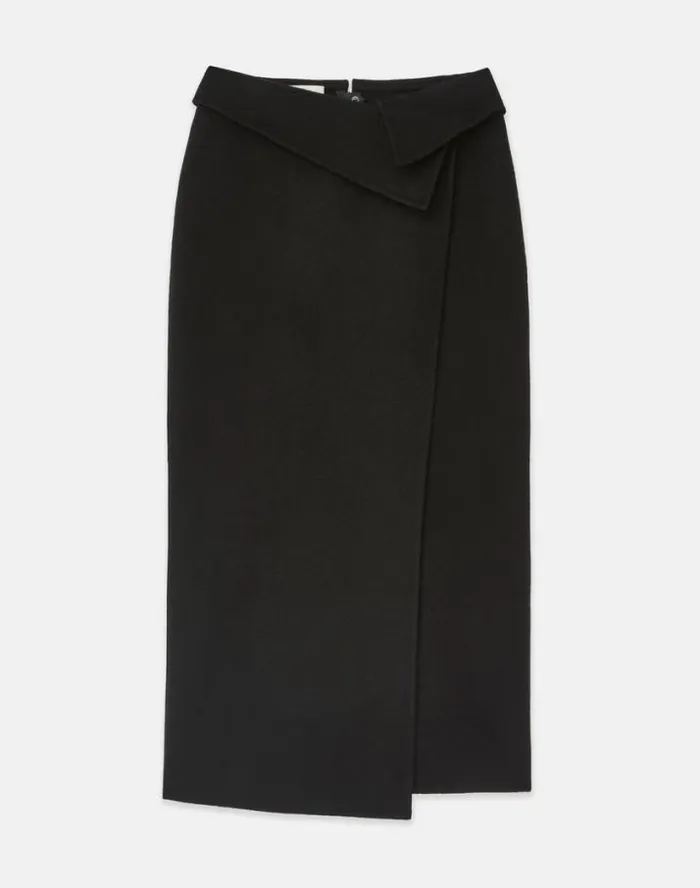 Lafayette 148 New York Double Face WoolCashmere Foldover Midi Skirt Black Ready To Wear Skirts Lafayette 148 New York Double Face WoolCashmere Foldover Midi Skirt Black Ready To Wear Skirts