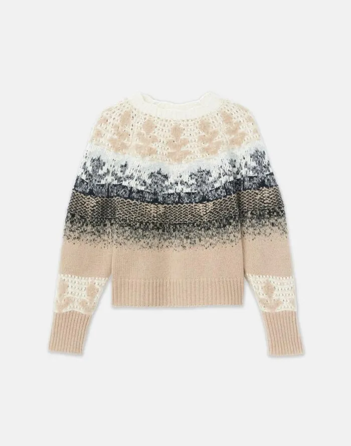 Lafayette 148 New York Fair Isle Jacquard CashmereSilk Sweater Dune Multi Ready To Wear Sweaters and Knits Lafayette 148 New York Fair Isle Jacquard CashmereSilk Sweater Dune Multi Ready To Wear Sweaters and Knits