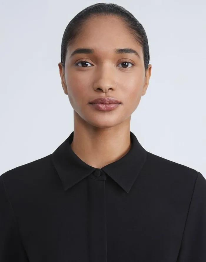 Lafayette 148 New York Finesse Crepe Belted Shirtdress Black Ready To Wear Dresses Lafayette 148 New York Finesse Crepe Belted Shirtdress Black Ready To Wear Dresses