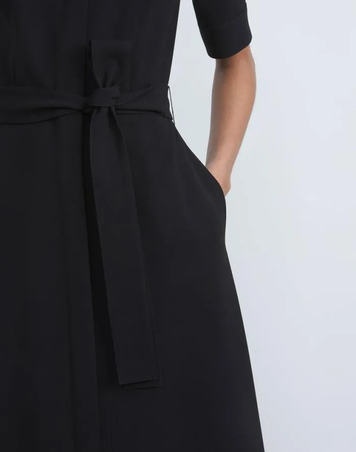 Lafayette 148 New York Finesse Crepe Belted Shirtdress Black Ready To Wear Dresses Lafayette 148 New York Finesse Crepe Belted Shirtdress Black Ready To Wear Dresses