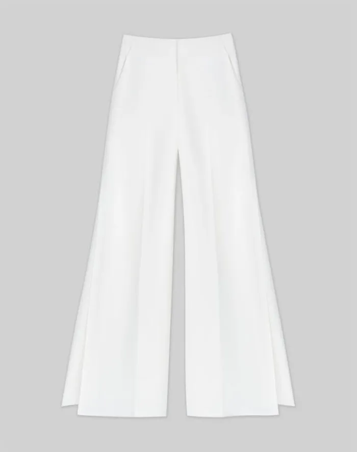 Lafayette 148 New York Finesse Crepe Franklin Wide Leg Ankle Pant Cloud Ready To Wear Pants and Shorts Lafayette 148 New York Finesse Crepe Franklin Wide Leg Ankle Pant Cloud Ready To Wear Pants and Shorts