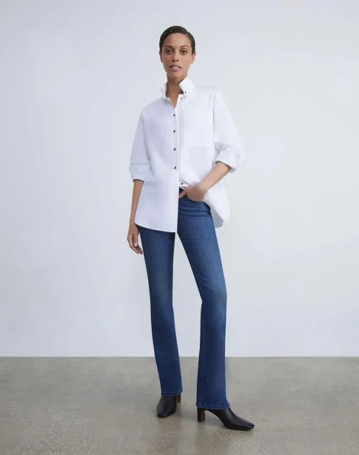 Lafayette 148 New York L148 Denim Mercer KickFlare Jean Empire Indigo Ready To Wear Pants and Shorts