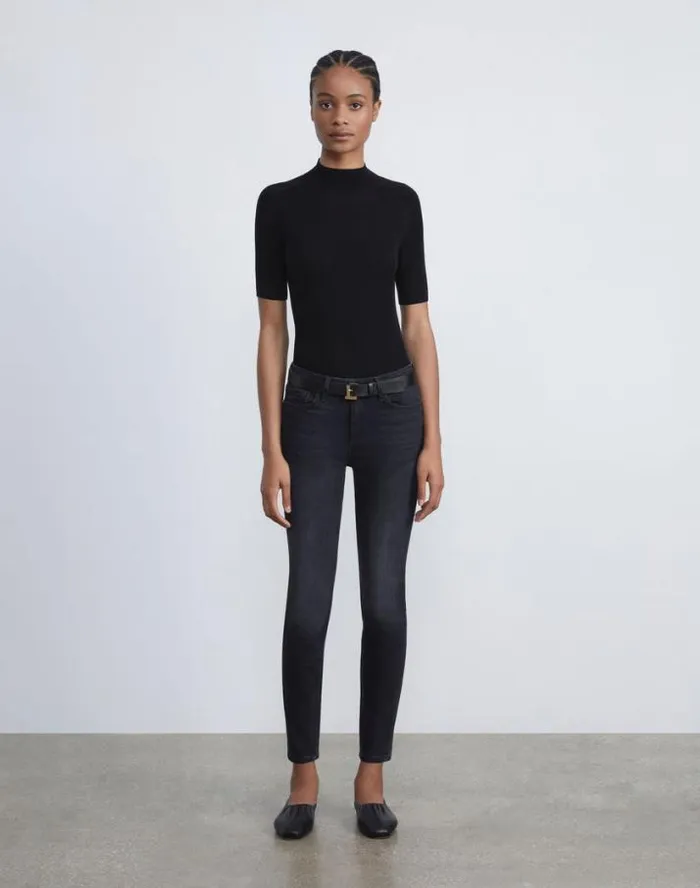 Lafayette 148 New York L148 Denim Mercer Skinny Jean Washed Onyx Ready To Wear Pants and Shorts