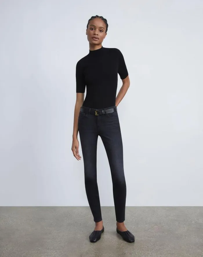 Lafayette 148 New York L148 Denim Mercer Skinny Jean Washed Onyx Ready To Wear Pants and Shorts