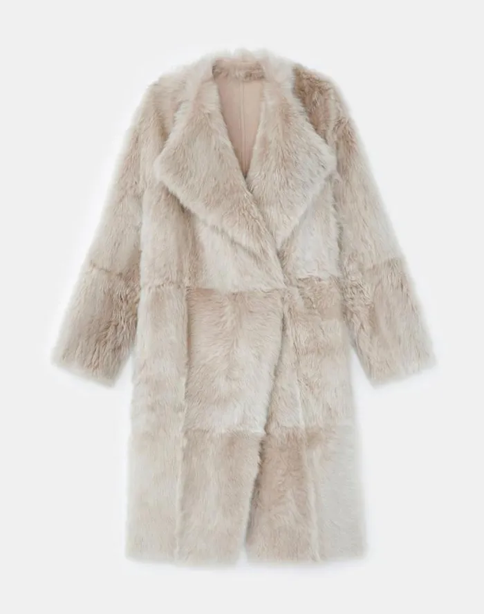 Lafayette 148 New York Long Hair Shearling Reversible Oversized Coat Dune Ready To Wear Leathers and Suedes Lafayette 148 New York Long Hair Shearling Reversible Oversized Coat Dune Ready To Wear Leathers and Suedes
