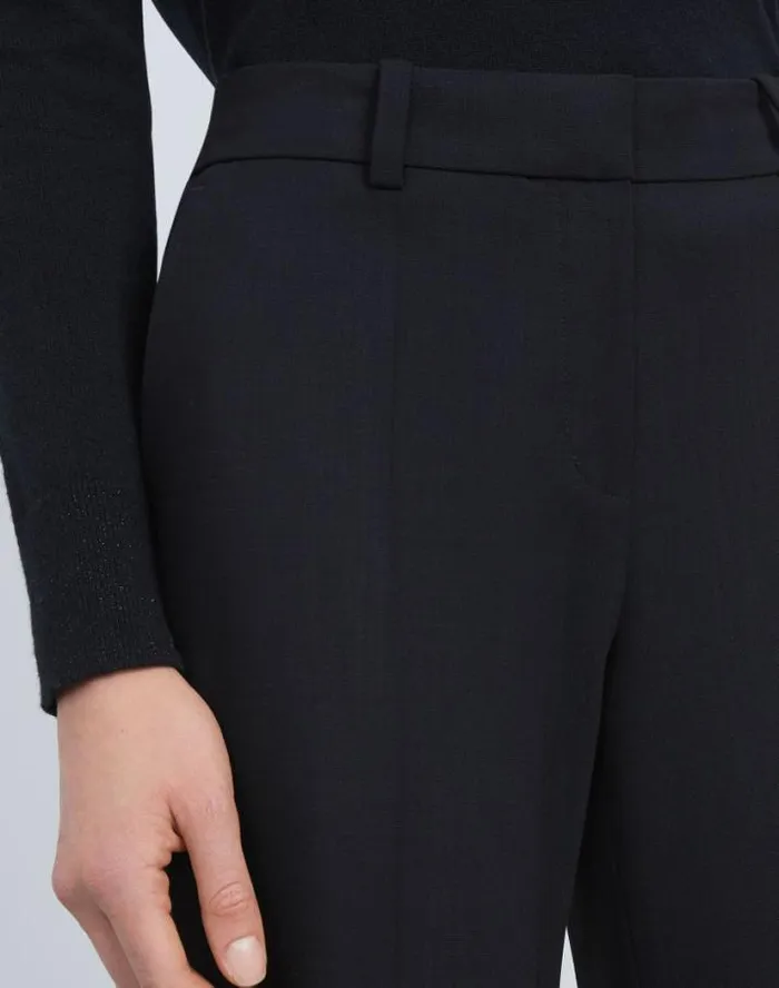 Lafayette 148 New York Responsible Wool Double Face Gates Pant Black Ready To Wear Pants and Shorts