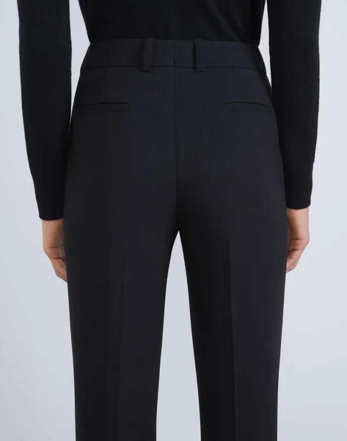 Lafayette 148 New York Responsible Wool Double Face Gates Pant Black Ready To Wear Pants and Shorts