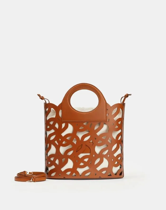 Lafayette 148 New York Vachetta Leather 8 Knot Basket BagLarge Copper Accessories Leather Accessories