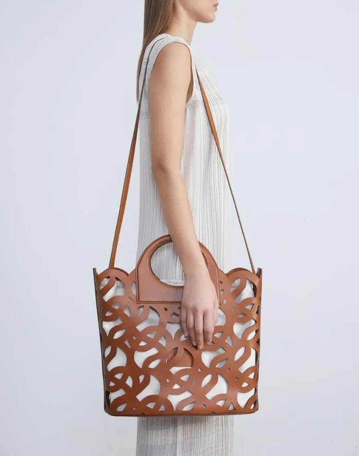 Lafayette 148 New York Vachetta Leather 8 Knot Basket BagLarge Copper Accessories Leather Accessories