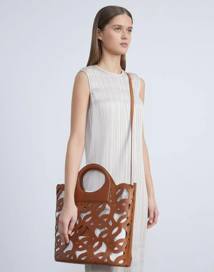 Lafayette 148 New York Vachetta Leather 8 Knot Basket BagLarge Copper Accessories Leather Accessories