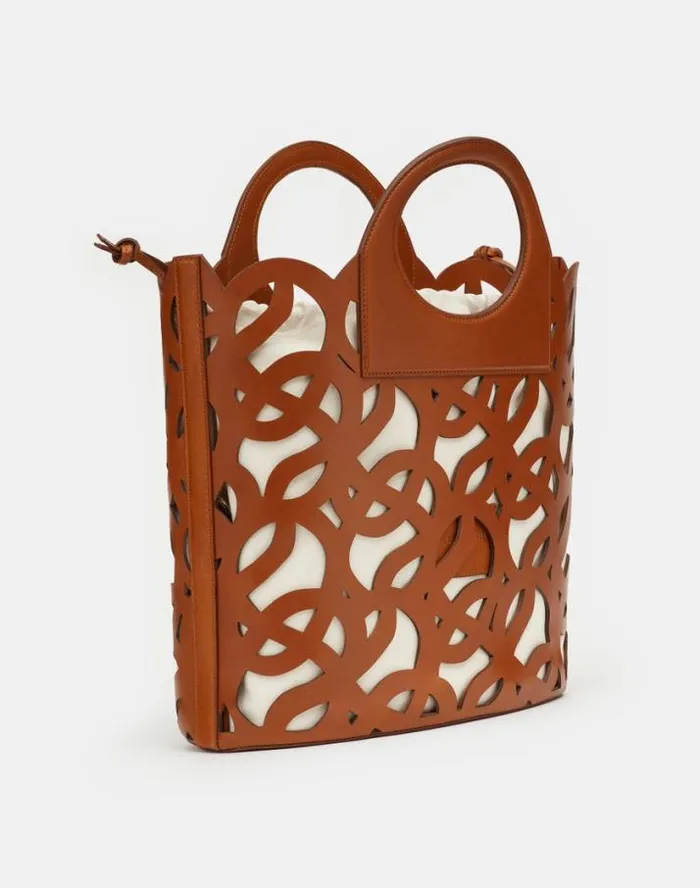 Lafayette 148 New York Vachetta Leather 8 Knot Basket BagLarge Copper Accessories Leather Accessories