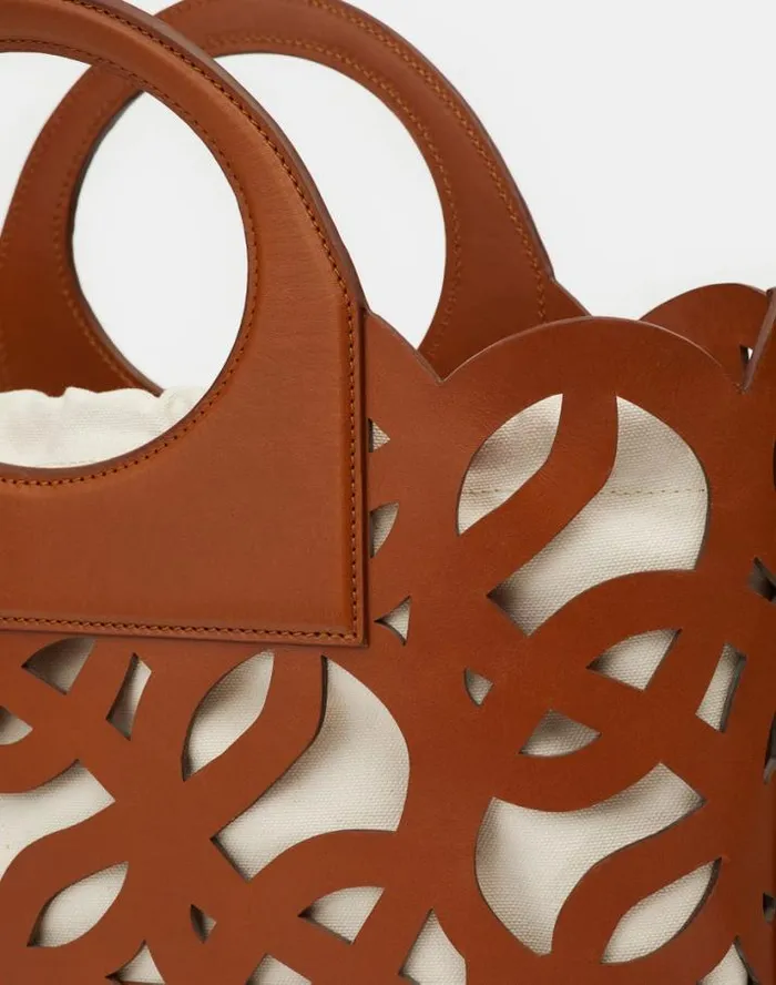 Lafayette 148 New York Vachetta Leather 8 Knot Basket BagLarge Copper Accessories Leather Accessories