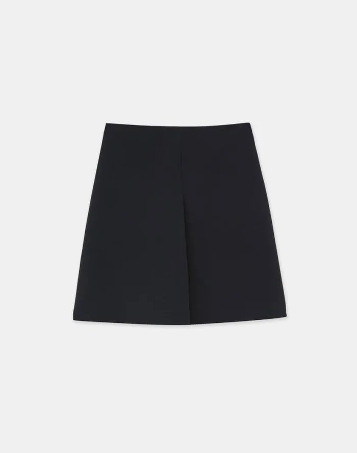 Lafayette 148 New York WoolSilk Crepe Mini Skirt Black Ready To Wear Skirts