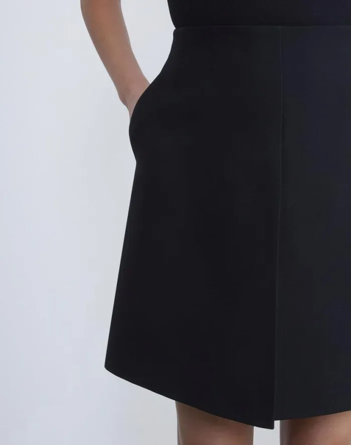 Lafayette 148 New York WoolSilk Crepe Mini Skirt Black Ready To Wear Skirts