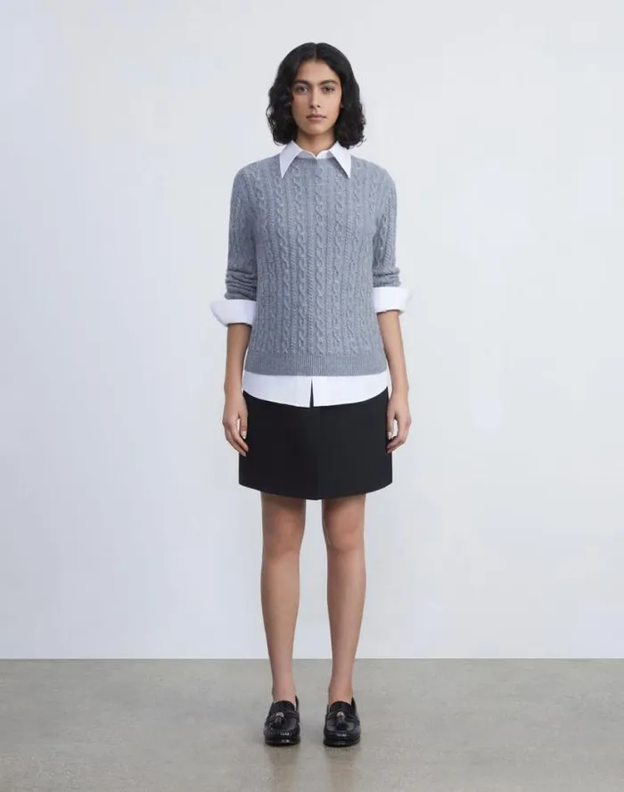Lafayette 148 New York WoolSilk Crepe Mini Skirt Black Ready To Wear Skirts