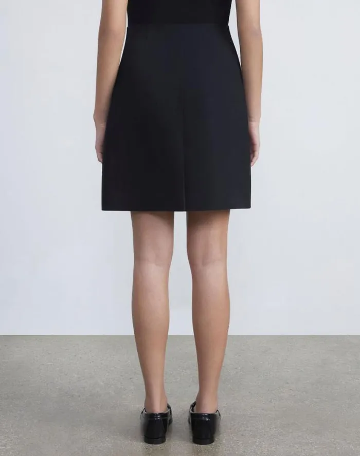 Lafayette 148 New York WoolSilk Crepe Mini Skirt Black Ready To Wear Skirts