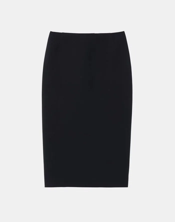 Lafayette 148 New York WoolSilk Crepe Pencil Skirt Black Ready To Wear Skirts