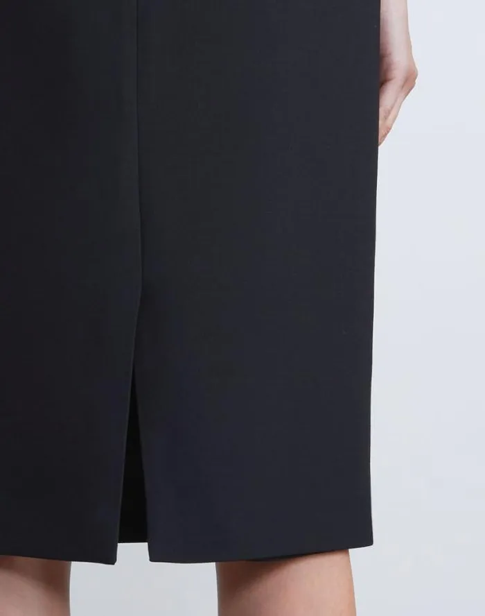 Lafayette 148 New York WoolSilk Crepe Pencil Skirt Black Ready To Wear Skirts