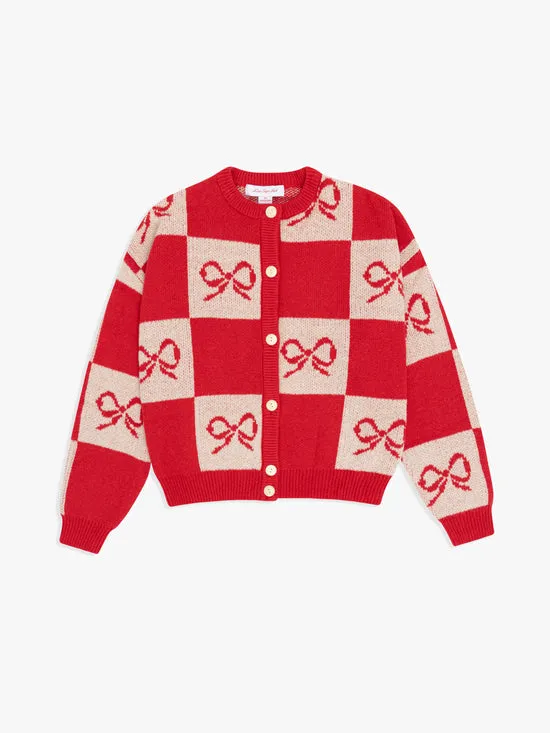 Lauda Cardi Cherry Bow Check Women Tops Lisa Says Gah