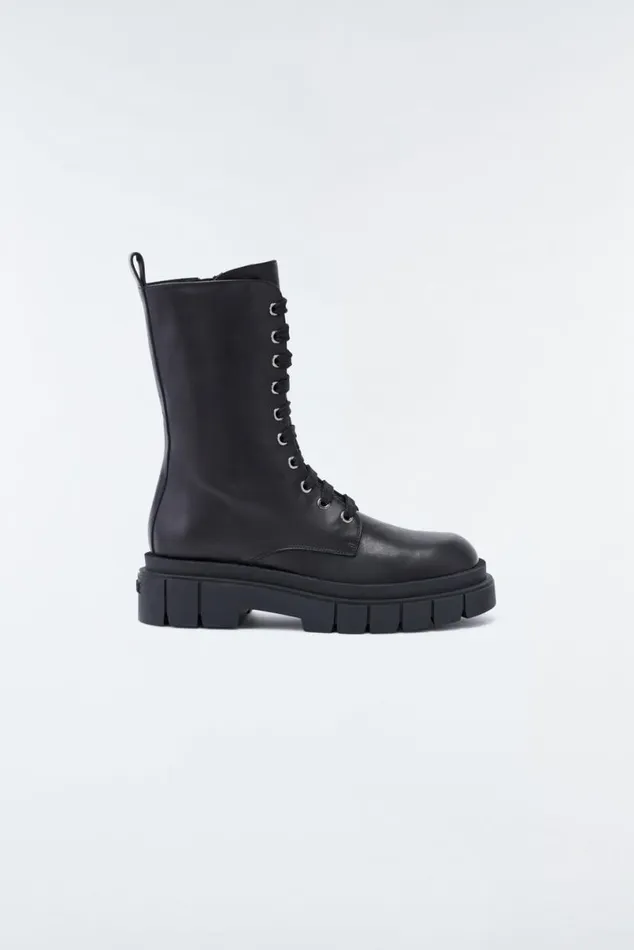 Leather Lined Boots Men Mackage WARRIOR Unlined Lug Sole R Leather Combat Boot For Men Black