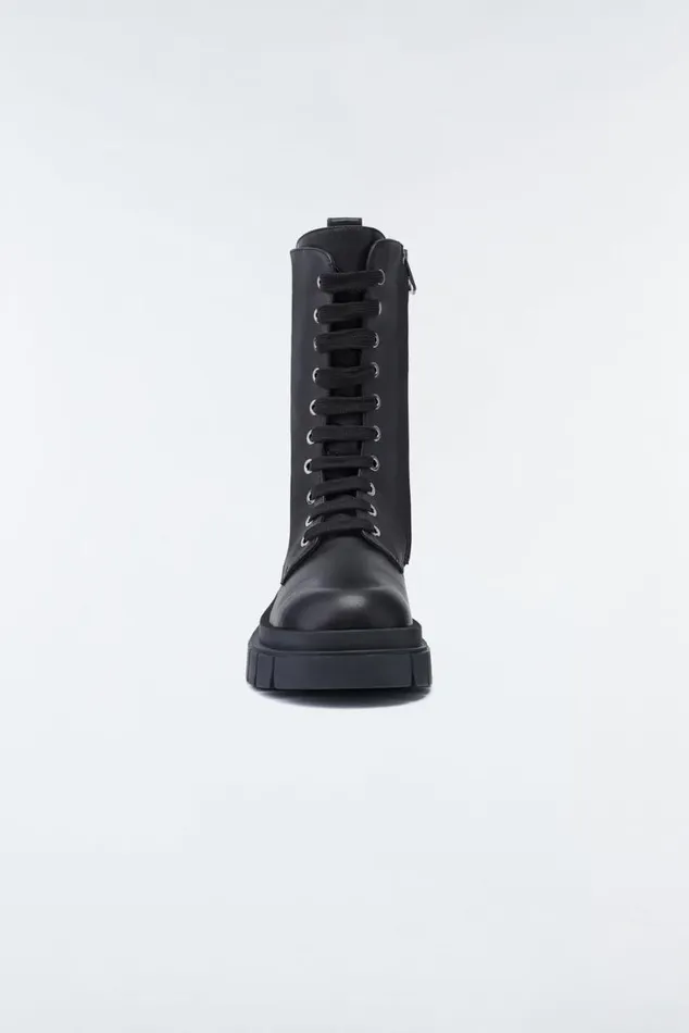 Leather Lined Boots Men Mackage WARRIOR Unlined Lug Sole R Leather Combat Boot For Men Black