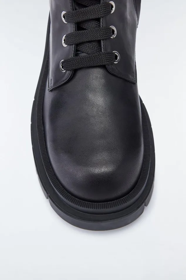 Leather Lined Boots Men Mackage WARRIOR Unlined Lug Sole R Leather Combat Boot For Men Black