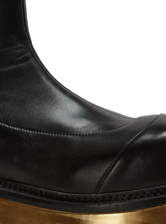 Leather Platform Boots Black Women Balmain Boots
