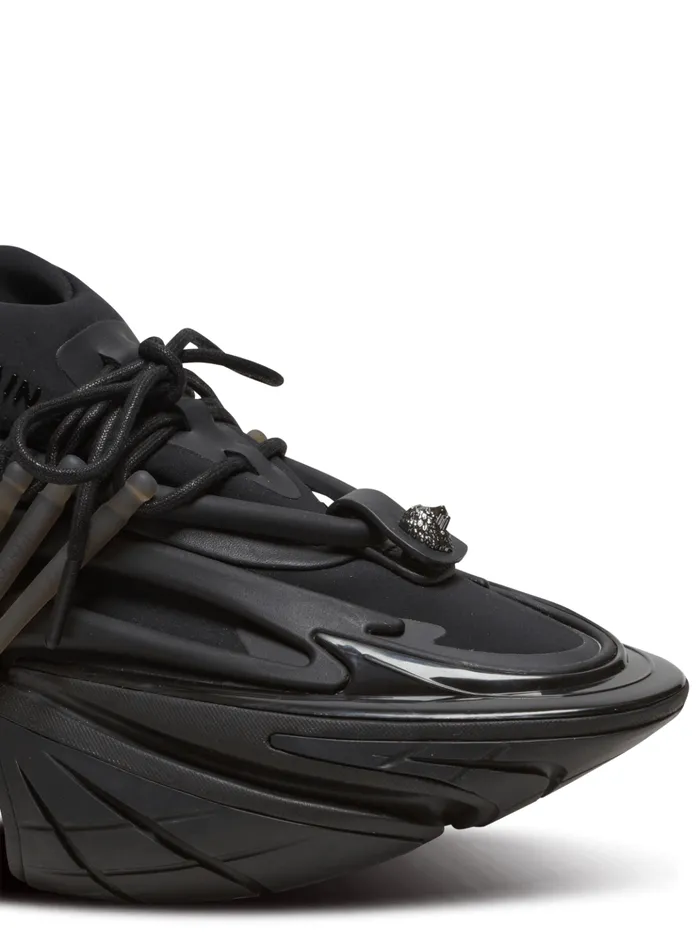 Leather Unicorn Lowtop Sneakers Black Women Balmain Sneakers