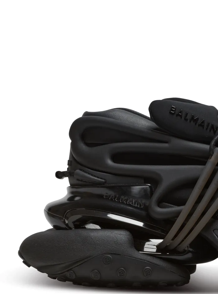 Leather Unicorn Lowtop Sneakers Black Women Balmain Sneakers