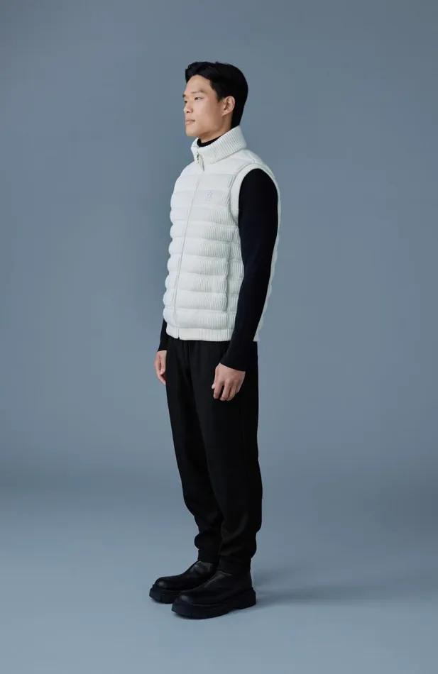 Light Down Jackets Men Mackage ALAN Cashmere Light Down Vest Cream