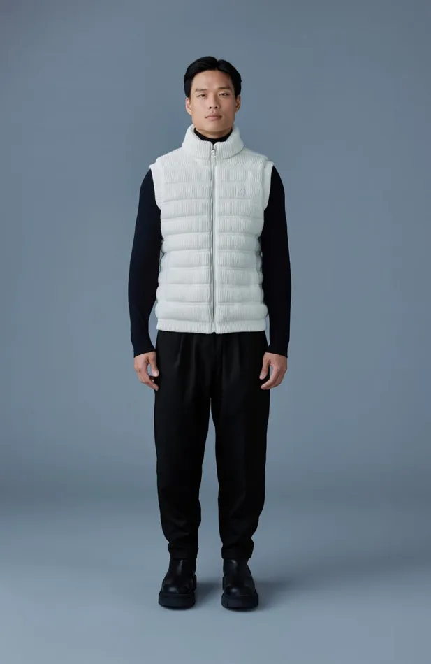 Light Down Jackets Men Mackage ALAN Cashmere Light Down Vest Cream Light Down Jackets Men Mackage ALAN Cashmere Light Down Vest Cream