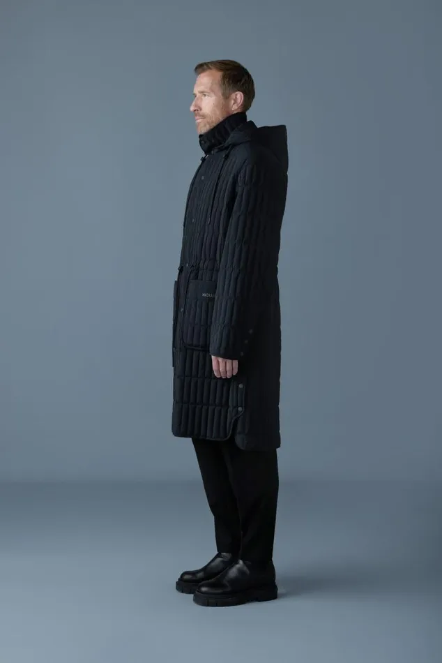Light Down Jackets Men Mackage ASHER Light Down Vertical Quilted Coat Black