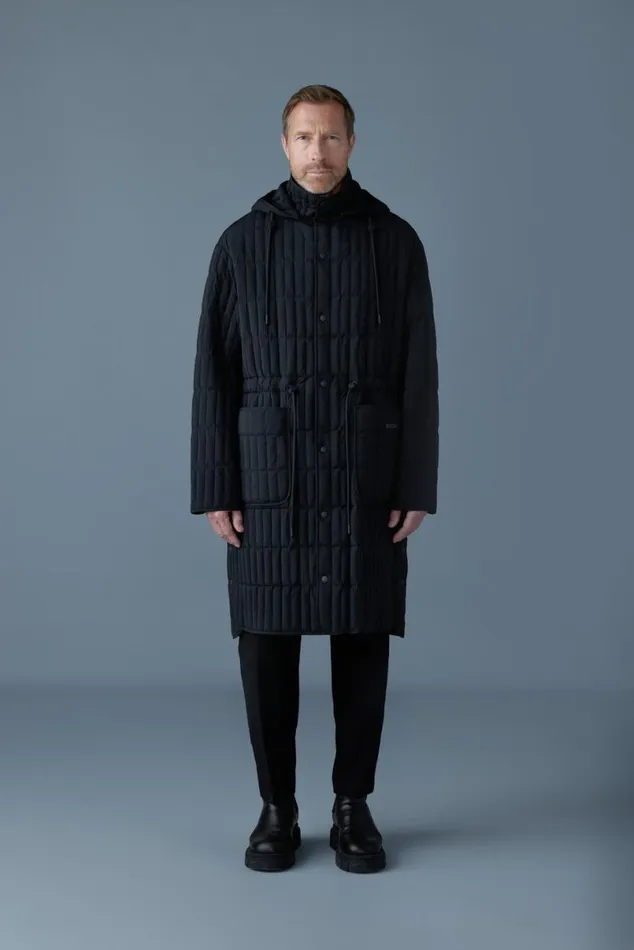 Light Down Jackets Men Mackage ASHER Light Down Vertical Quilted Coat Black