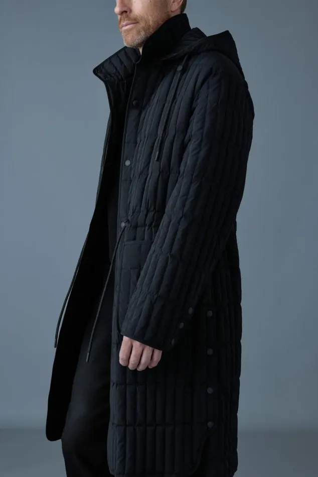Light Down Jackets Men Mackage ASHER Light Down Vertical Quilted Coat Black