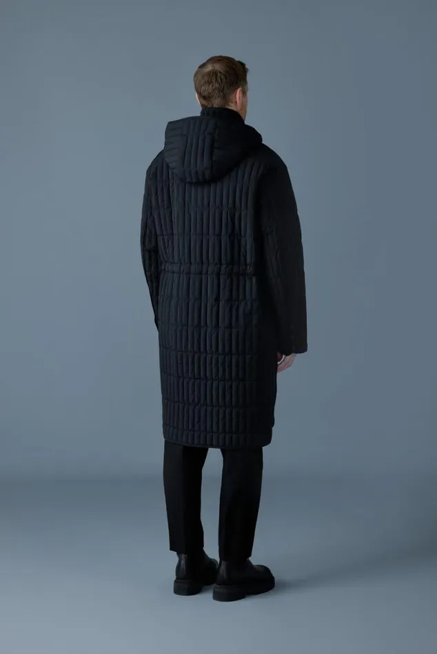 Light Down Jackets Men Mackage ASHER Light Down Vertical Quilted Coat Black
