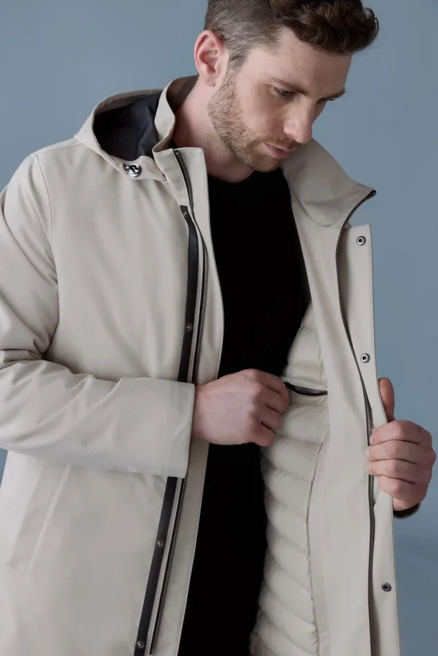 Light Down Jackets Men Mackage ROLAND 2in1 Down Parka With Hood Trench