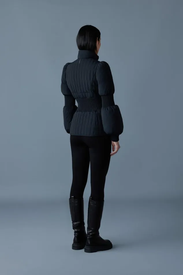Light Down Jackets Women Mackage FELICIA Light Down Vertical Quilted Jacket Smocked At Waist Black Light Down Jackets Women Mackage FELICIA Light Down Vertical Quilted Jacket Smocked At Waist Black