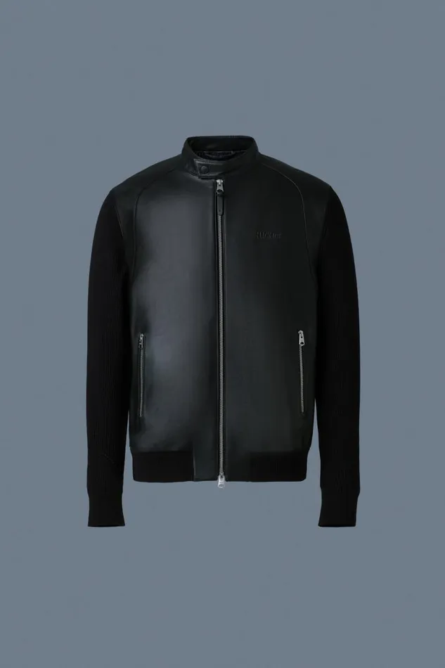 Light Jackets Men Mackage DOMINIC Knit MixedMedia Jacket Black