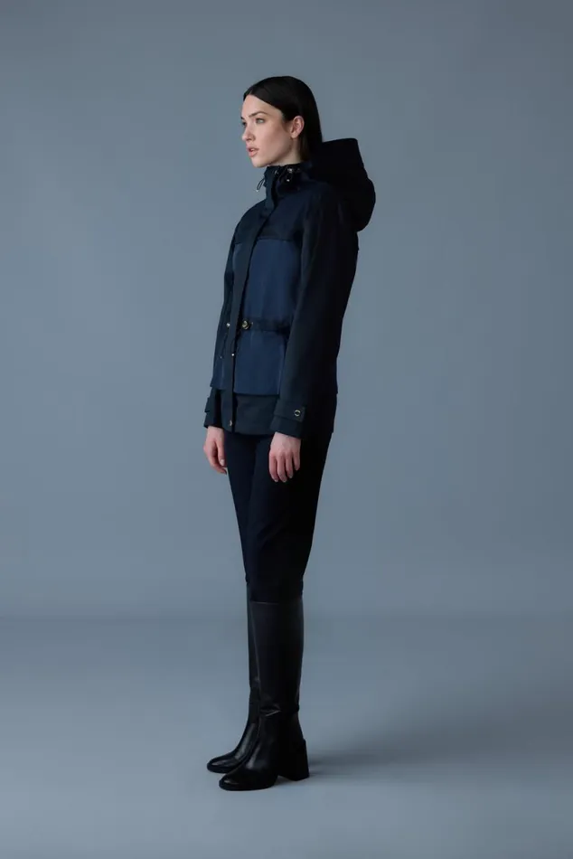 Light Jackets Women Mackage KAORILVS Hybrid Jacket With Peplum Detail Navy Light Jackets Women Mackage KAORILVS Hybrid Jacket With Peplum Detail Navy