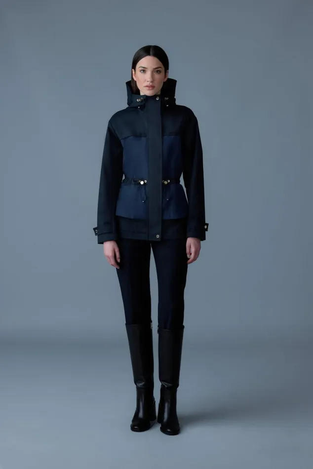 Light Jackets Women Mackage KAORILVS Hybrid Jacket With Peplum Detail Navy Light Jackets Women Mackage KAORILVS Hybrid Jacket With Peplum Detail Navy