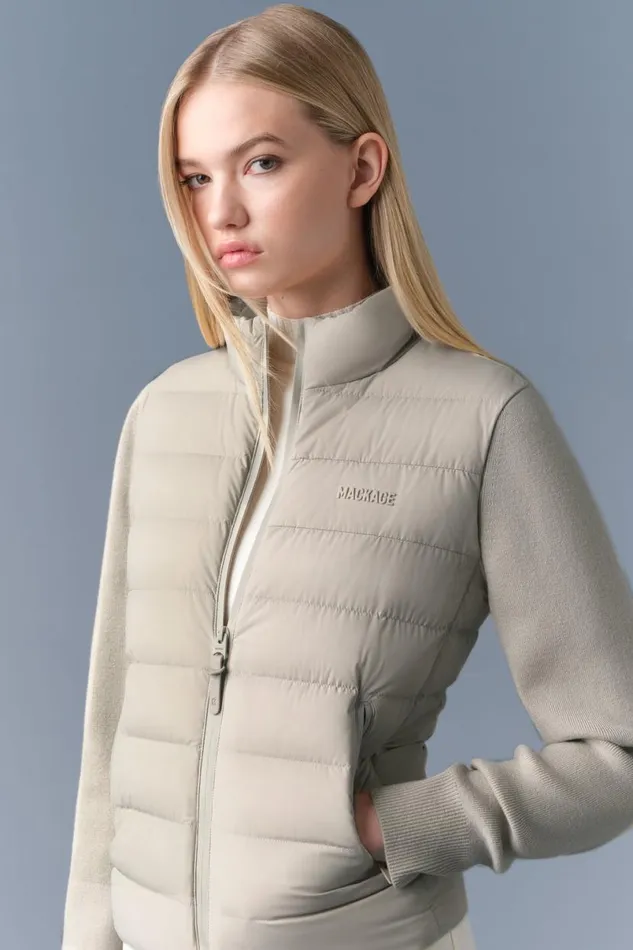 Light Jackets Women Mackage OCEANECITY Light Down Mixedmedia Jacket Cream Light Jackets Women Mackage OCEANECITY Light Down Mixedmedia Jacket Cream