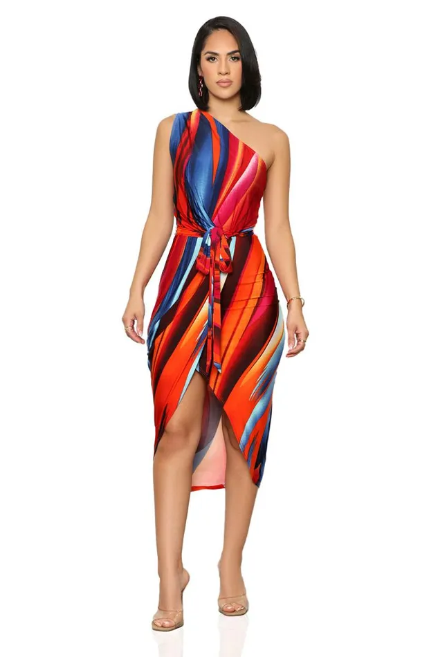 Lilly039s Kloset Dresses Women Burst Of Color One Shoulder Dress