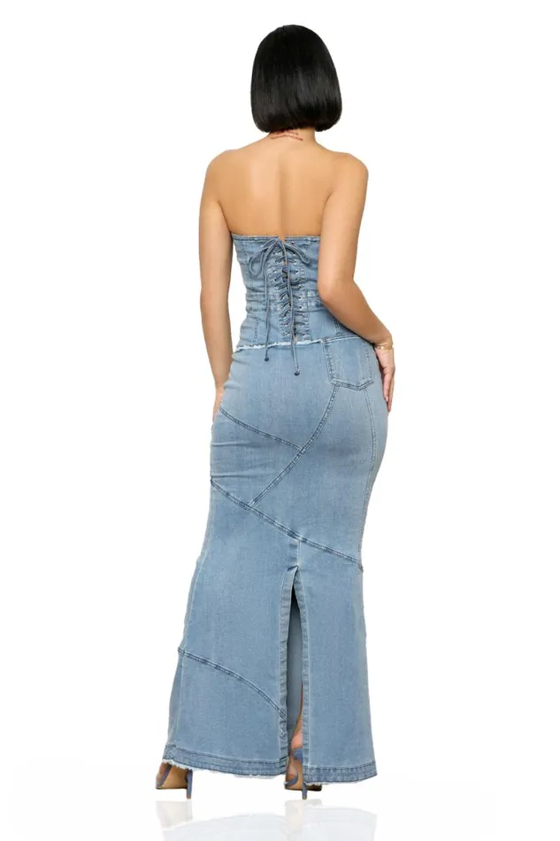 Lilly039s Kloset Dresses Women Denim Down Maxi DressFINAL SALE