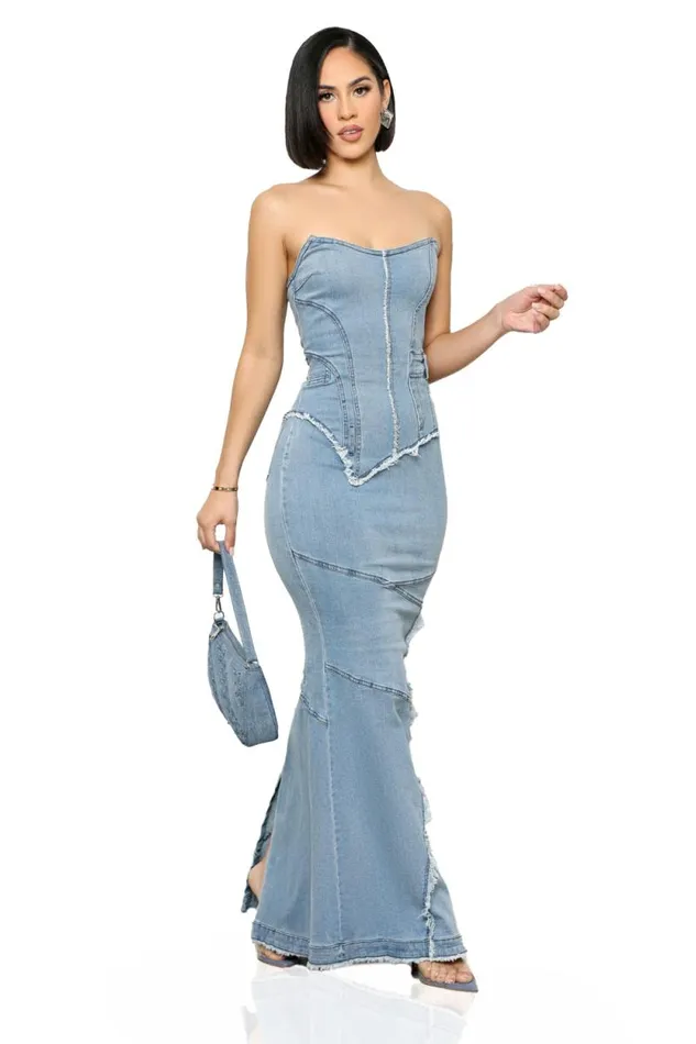 Lilly039s Kloset Dresses Women Denim Down Maxi DressFINAL SALE