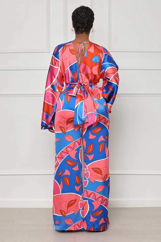 Lilly039s Kloset Jumpsuits and Rompers Women Lady Of The Hour Jumpsuit Red Multi FINAL SALE