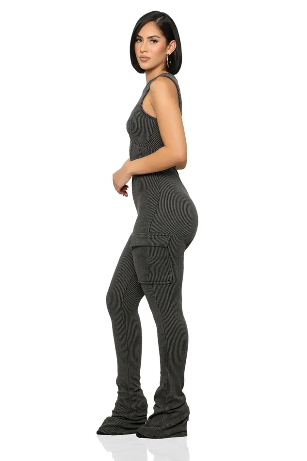 Lilly039s Kloset Jumpsuits and Rompers Women On The Go Ribbed Jumpsuit BlackFINAL SALE