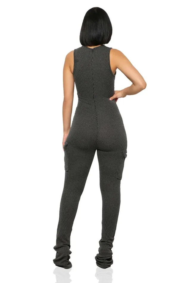 Lilly039s Kloset Jumpsuits and Rompers Women On The Go Ribbed Jumpsuit BlackFINAL SALE