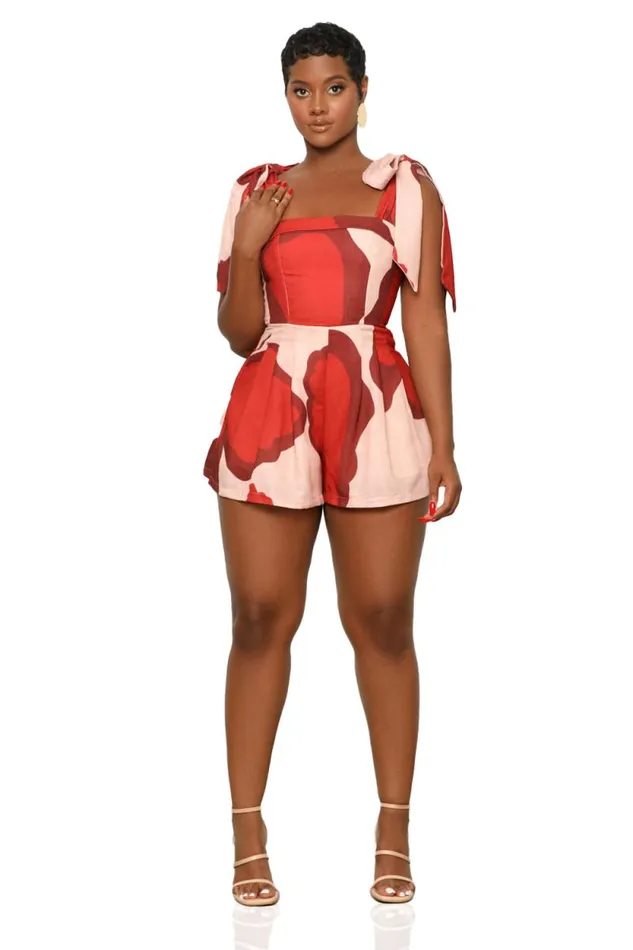Lilly039s Kloset Jumpsuits and Rompers Women Summer Symphony Printed RomperFINAL SALE