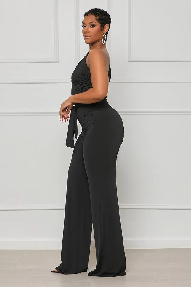 Lilly039s Kloset Jumpsuits and Rompers Women The Moment One Shoulder Jumpsuit BlackFINAL SALE